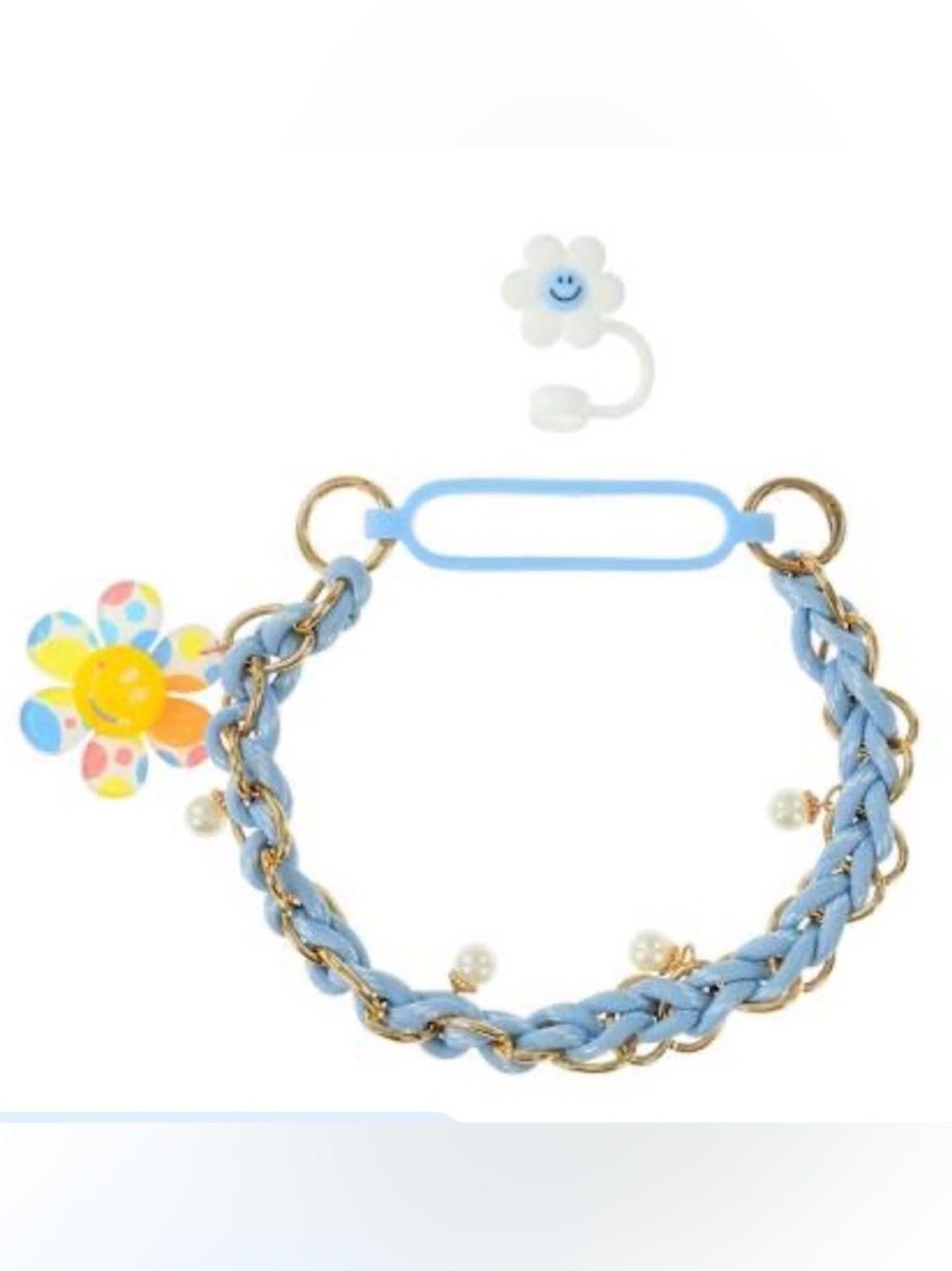 Yellow, Blue & Pink Daisy Tumbler Accessory Set